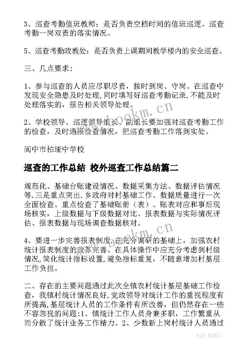 最新巡查的工作总结 校外巡查工作总结(优质8篇)