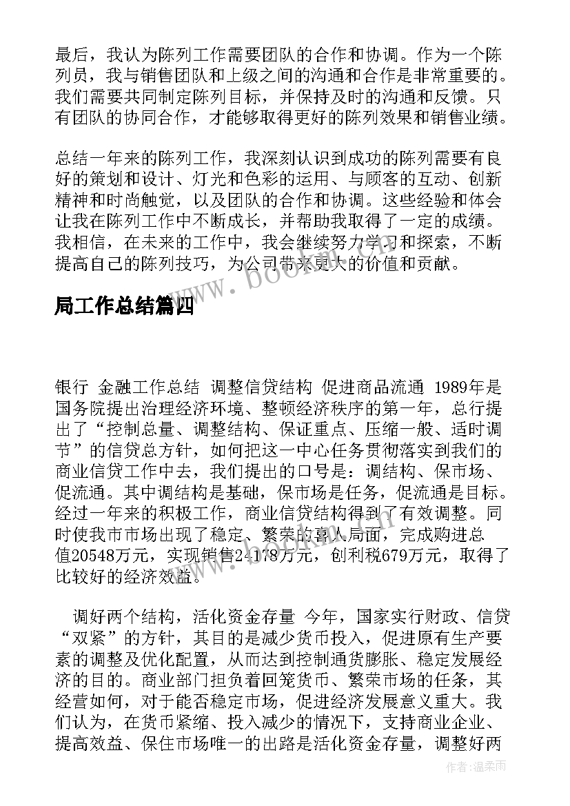 2023年局工作总结(大全10篇)