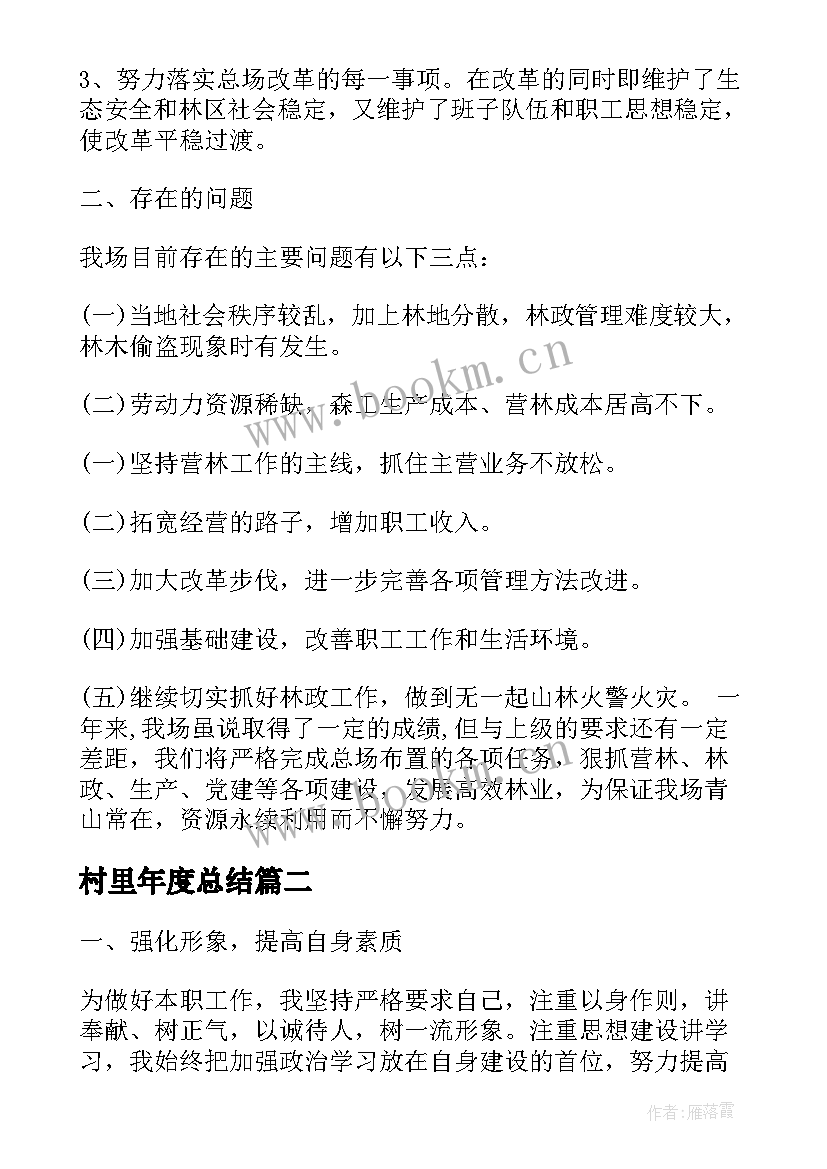 村里年度总结(实用5篇)