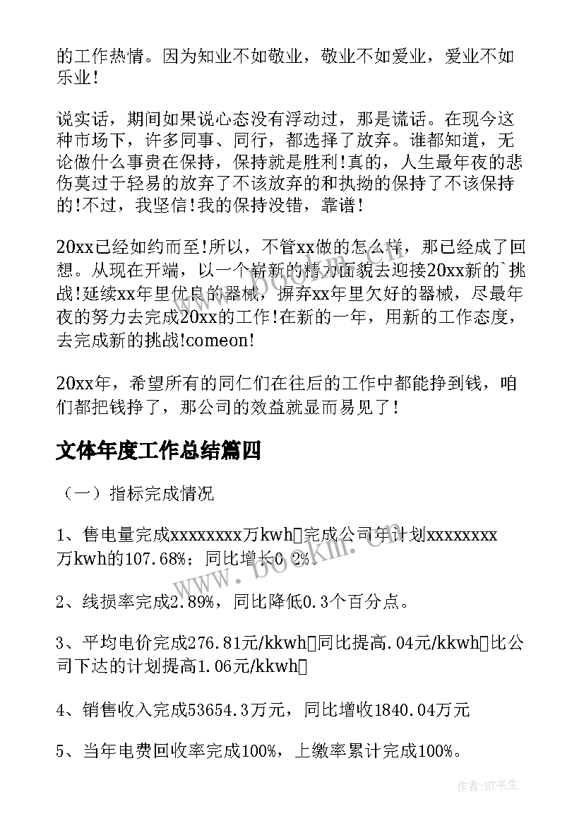 2023年文体年度工作总结(实用9篇)