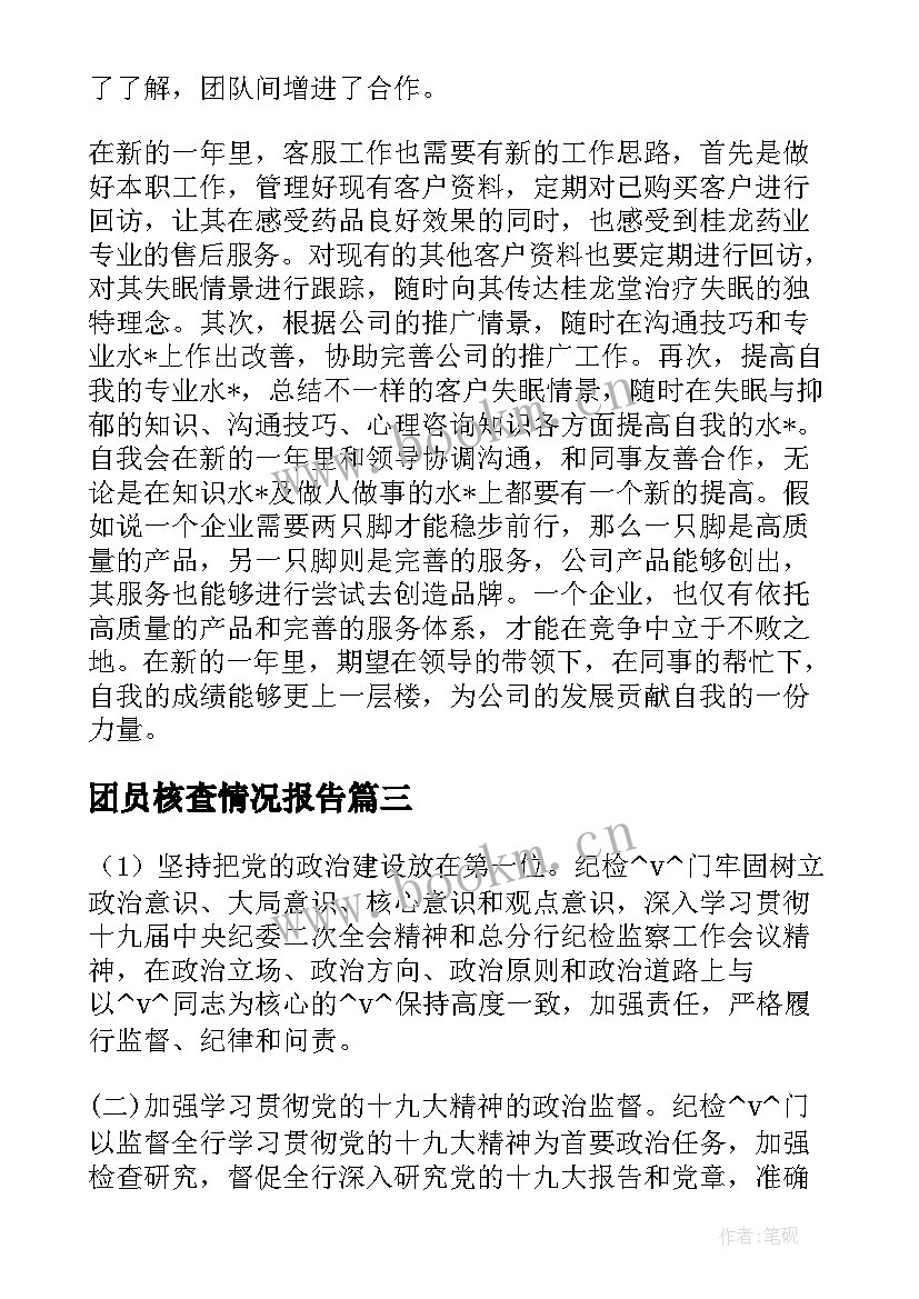 团员核查情况报告(模板5篇)