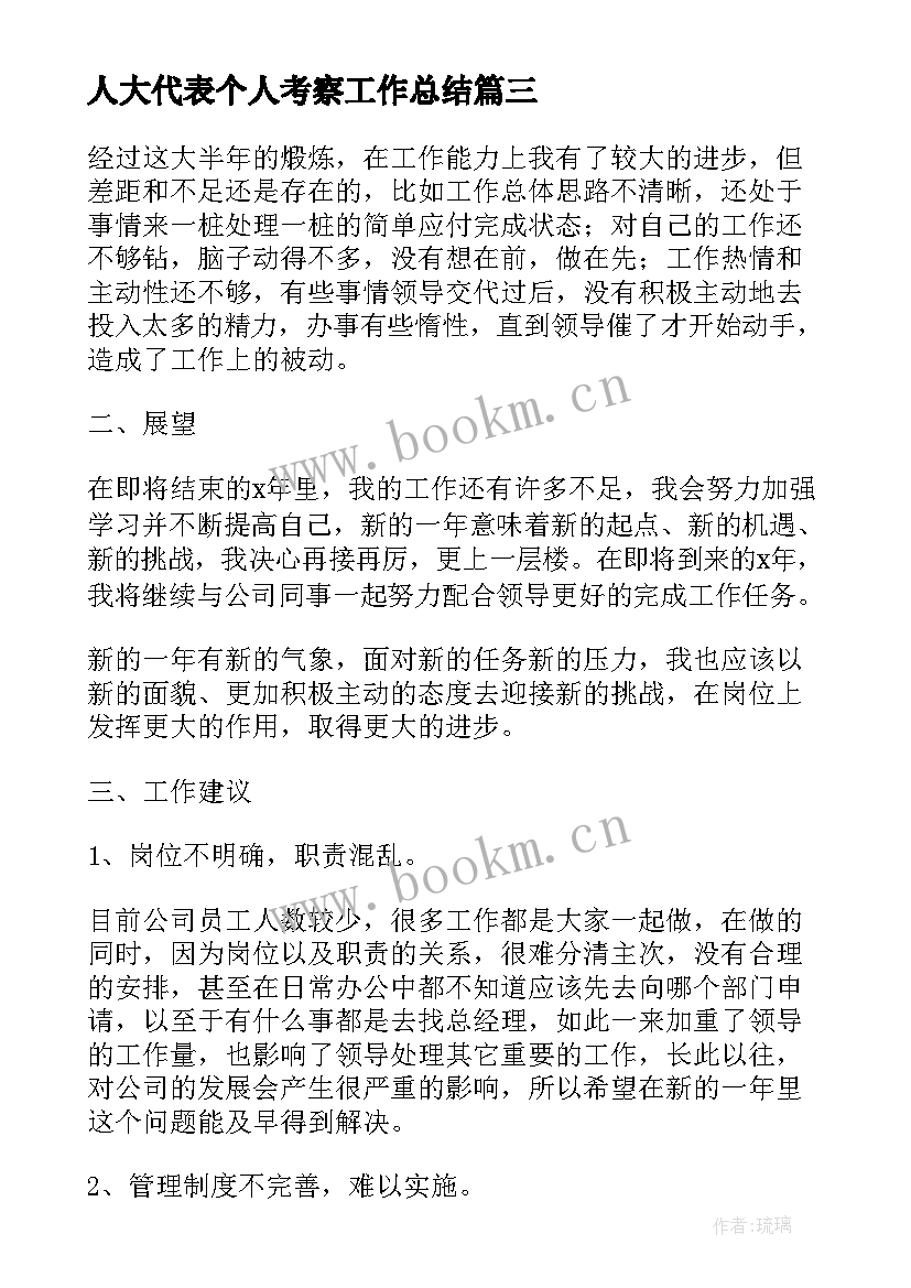 最新人大代表个人考察工作总结(汇总5篇)