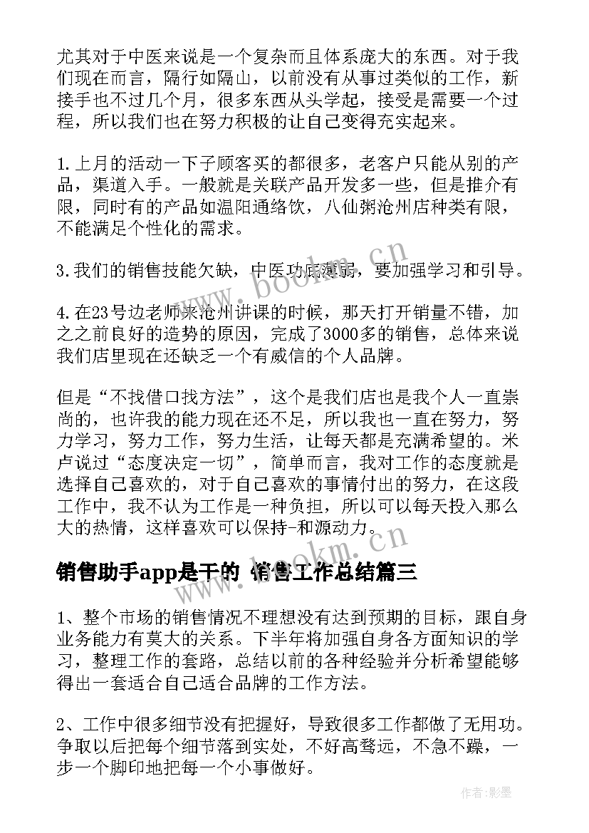 2023年销售助手app是干的 销售工作总结(汇总7篇)