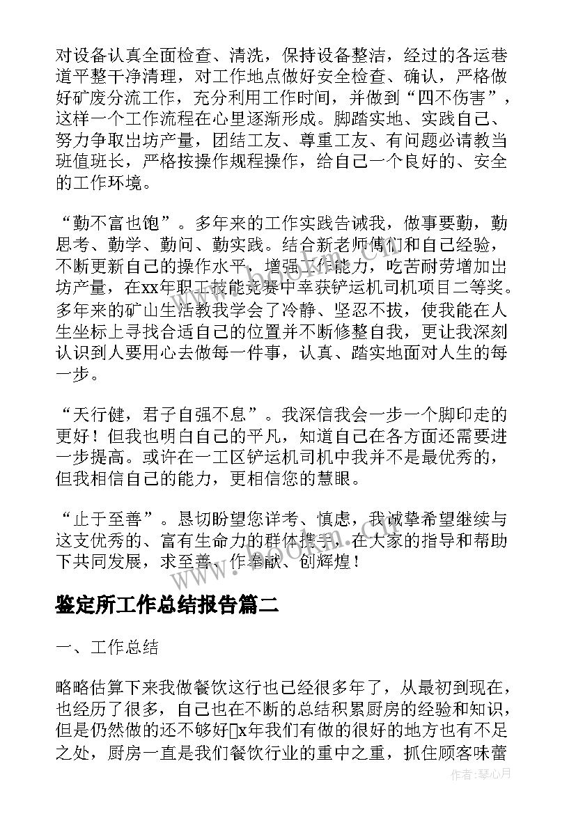 鉴定所工作总结报告(汇总5篇)