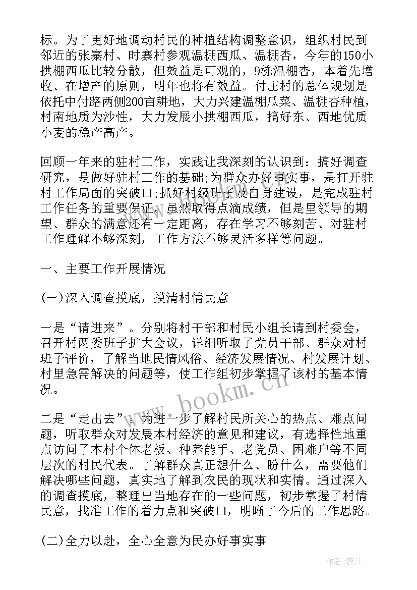 2023年驻村工作总结 个人驻村工作总结驻村干部工作总结(模板9篇)