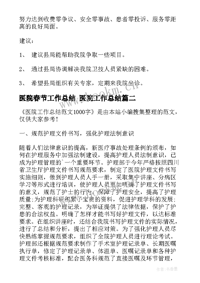 2023年医院春节工作总结 医院工作总结(精选8篇)