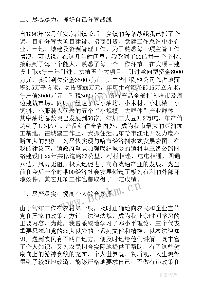 2023年乡镇副职年度考核个人总结(精选5篇)