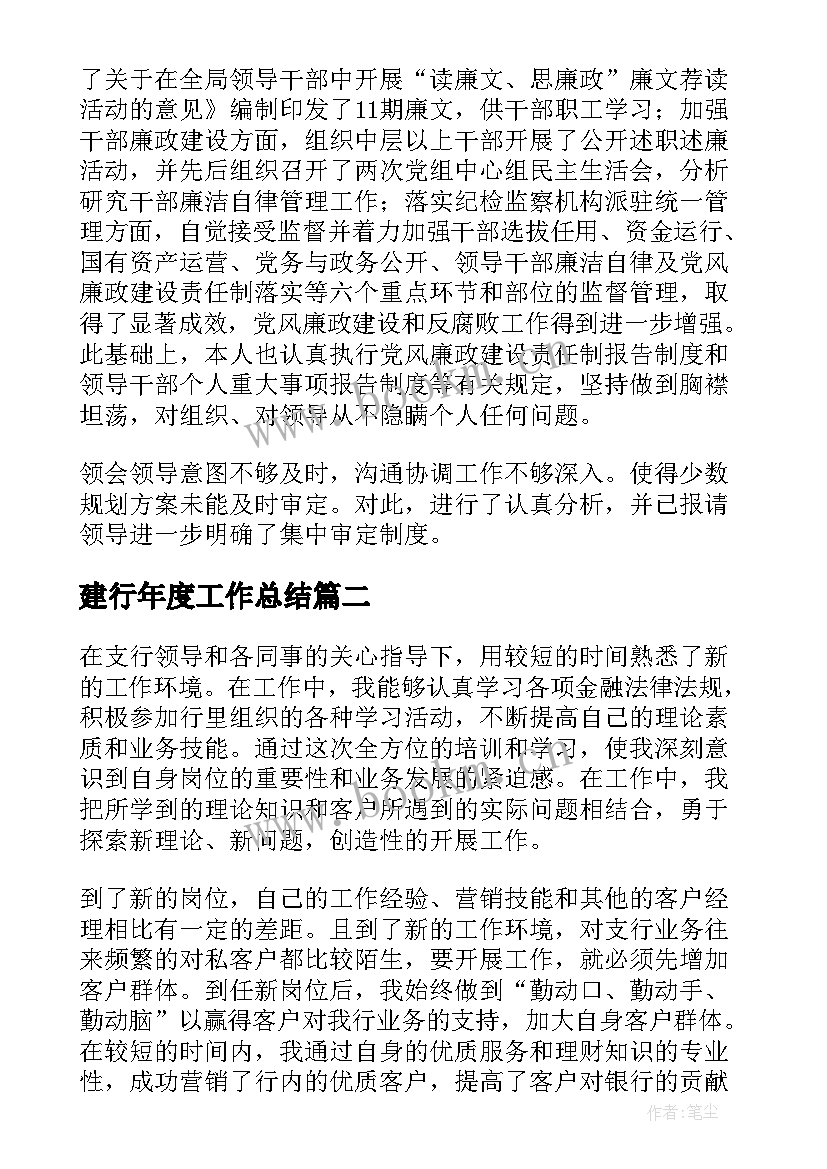 2023年建行年度工作总结(通用8篇)