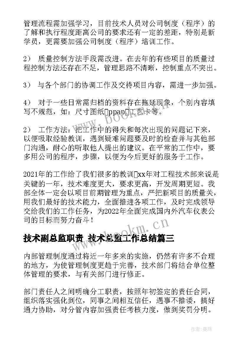 2023年技术副总监职责 技术总监工作总结(实用5篇)