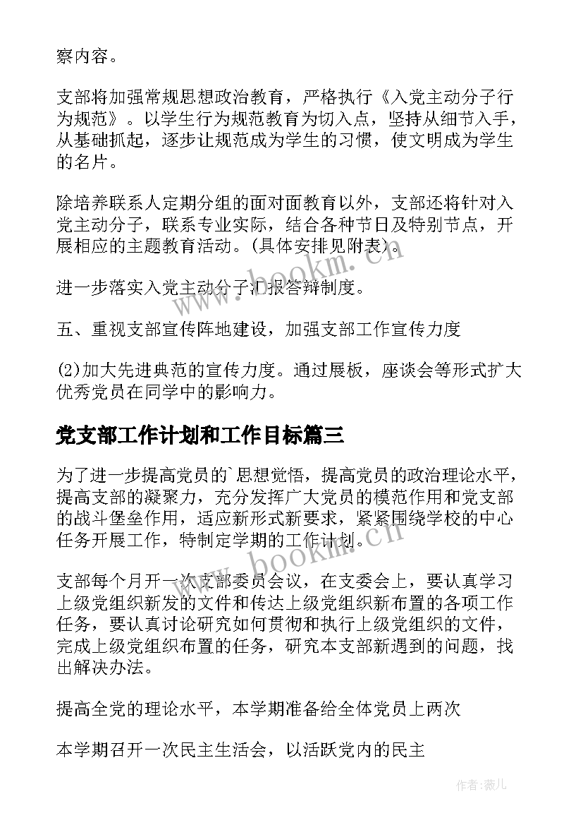 2023年党支部工作计划和工作目标(精选6篇)