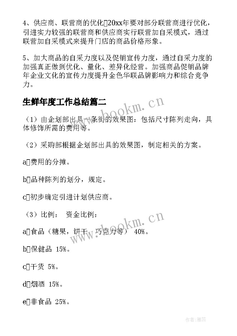 2023年生鲜年度工作总结(优质7篇)