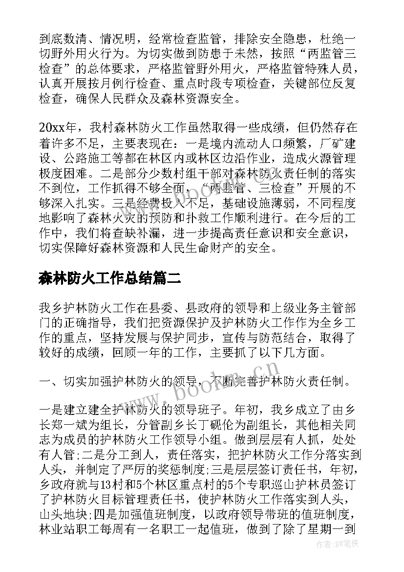 2023年森林防火工作总结(汇总9篇)