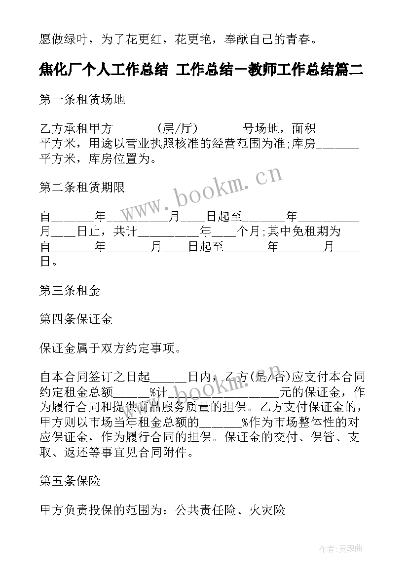 焦化厂个人工作总结 工作总结－教师工作总结(实用7篇)