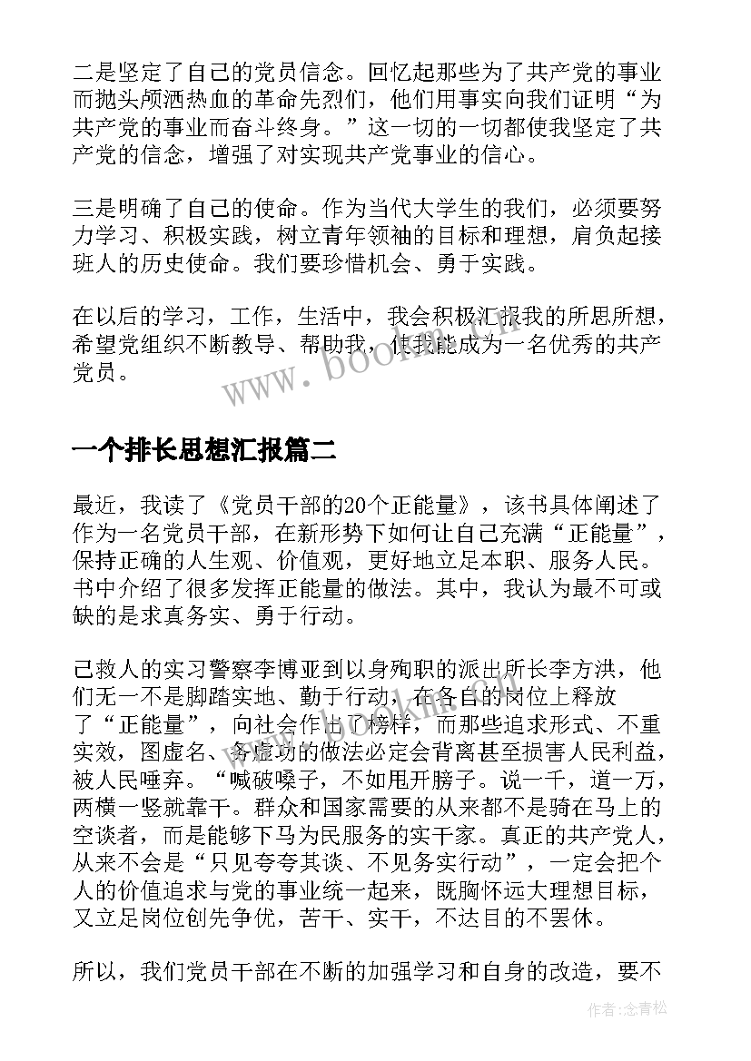 一个排长思想汇报 党员思想汇报做一个合格的共产党员(优质5篇)