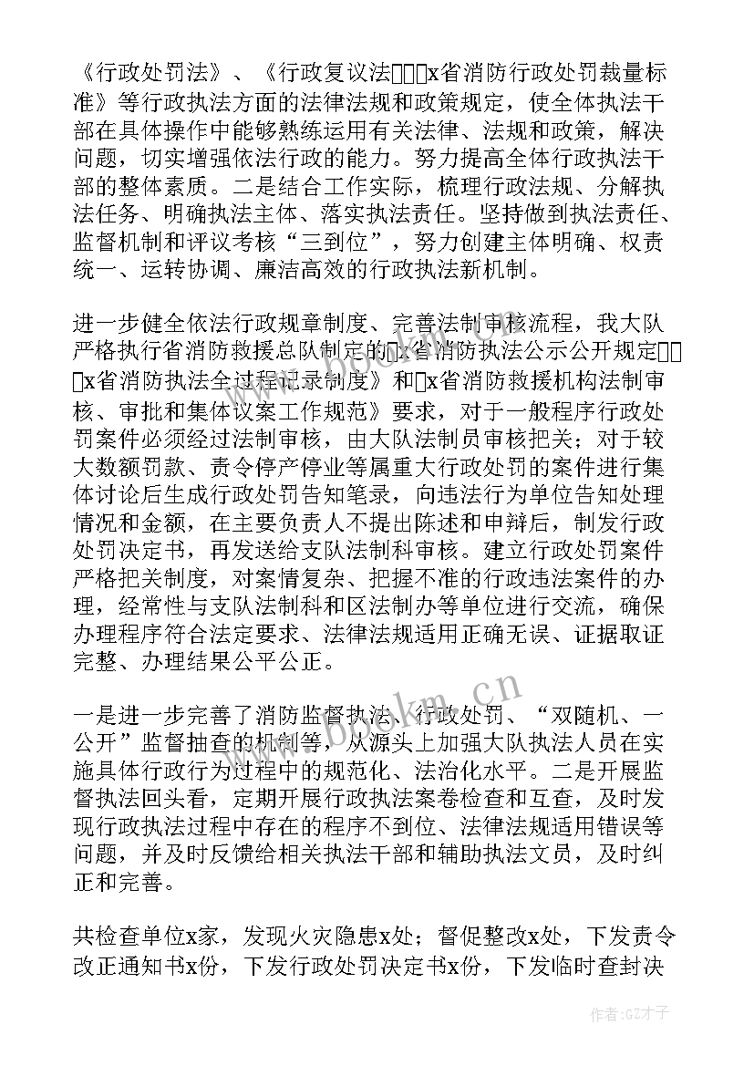 消防救援大队事迹材料 消防救援大队年度执法工作总结(优质5篇)