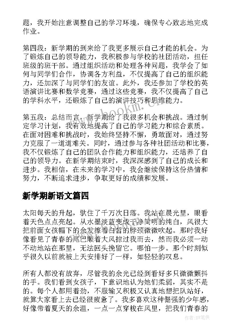 新学期新语文 展望新学期心得体会一年级(优秀9篇)