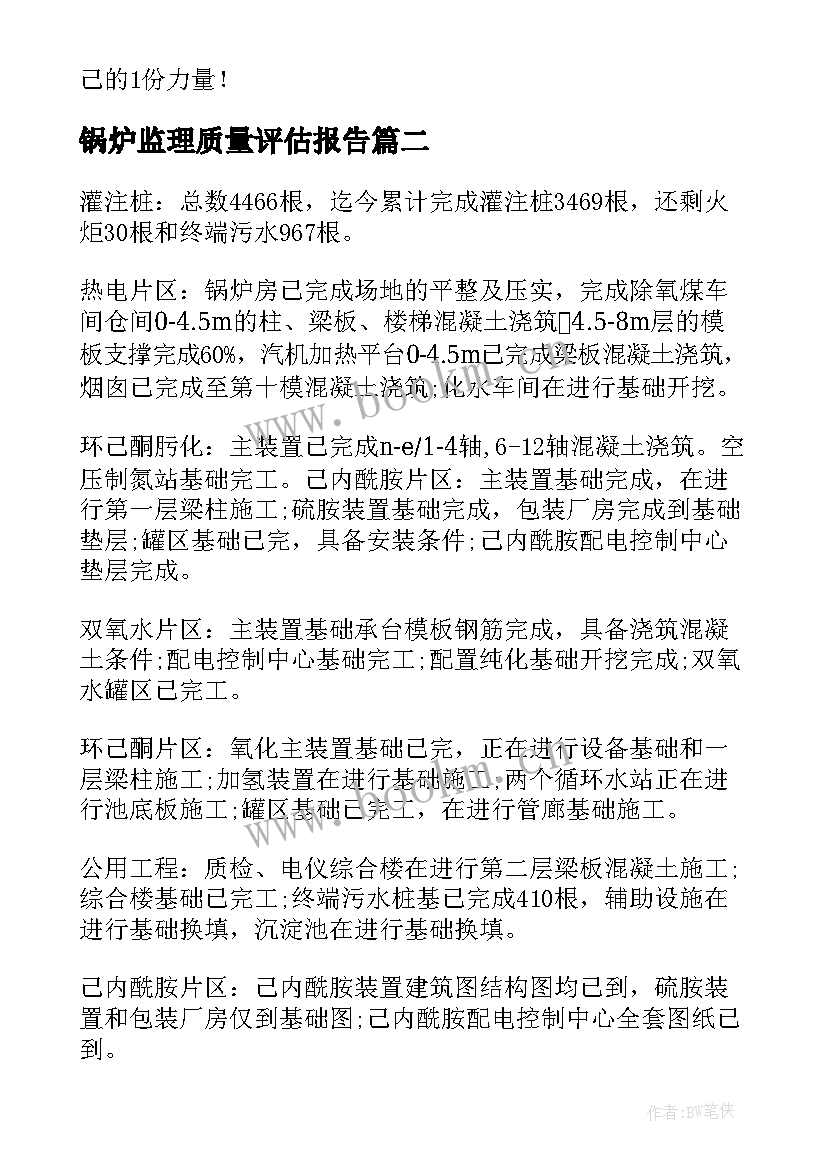 2023年锅炉监理质量评估报告(汇总7篇)