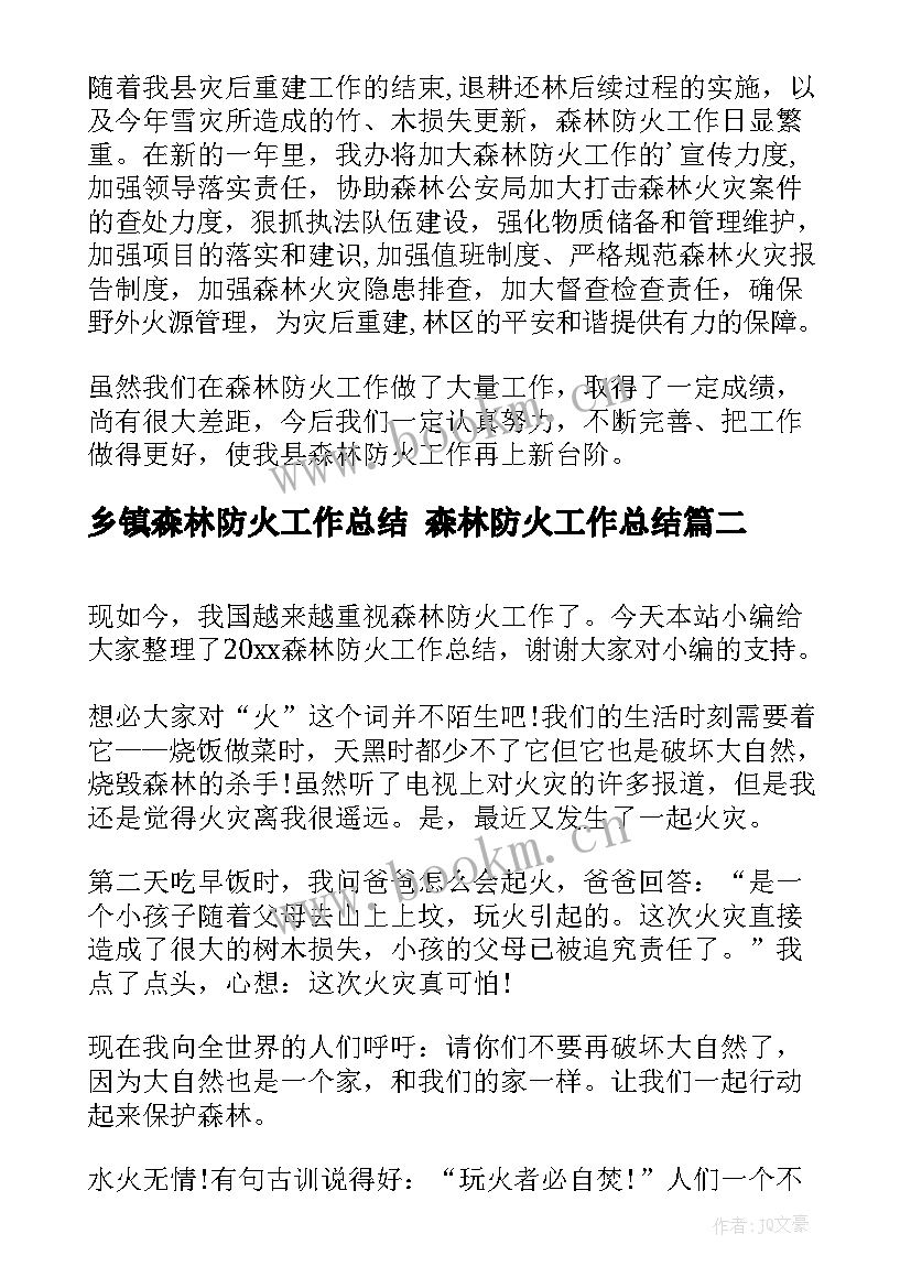 2023年乡镇森林防火工作总结 森林防火工作总结(优秀10篇)