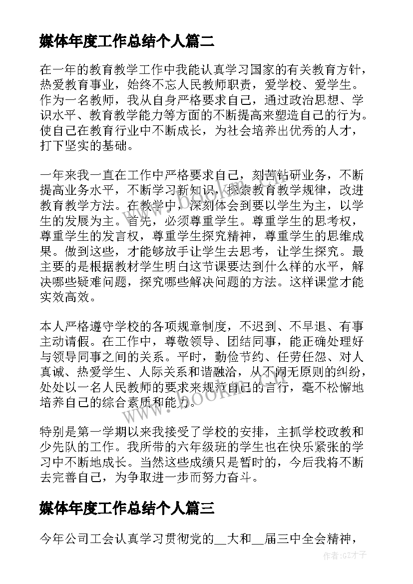 媒体年度工作总结个人(优质10篇)