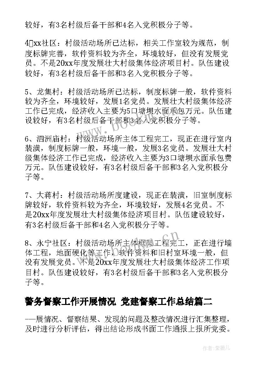 2023年警务督察工作开展情况 党建督察工作总结(通用5篇)