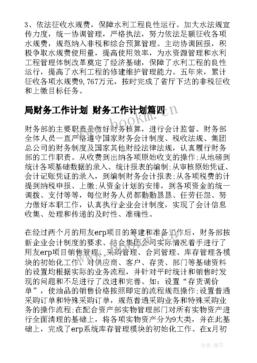 2023年局财务工作计划 财务工作计划(大全8篇)