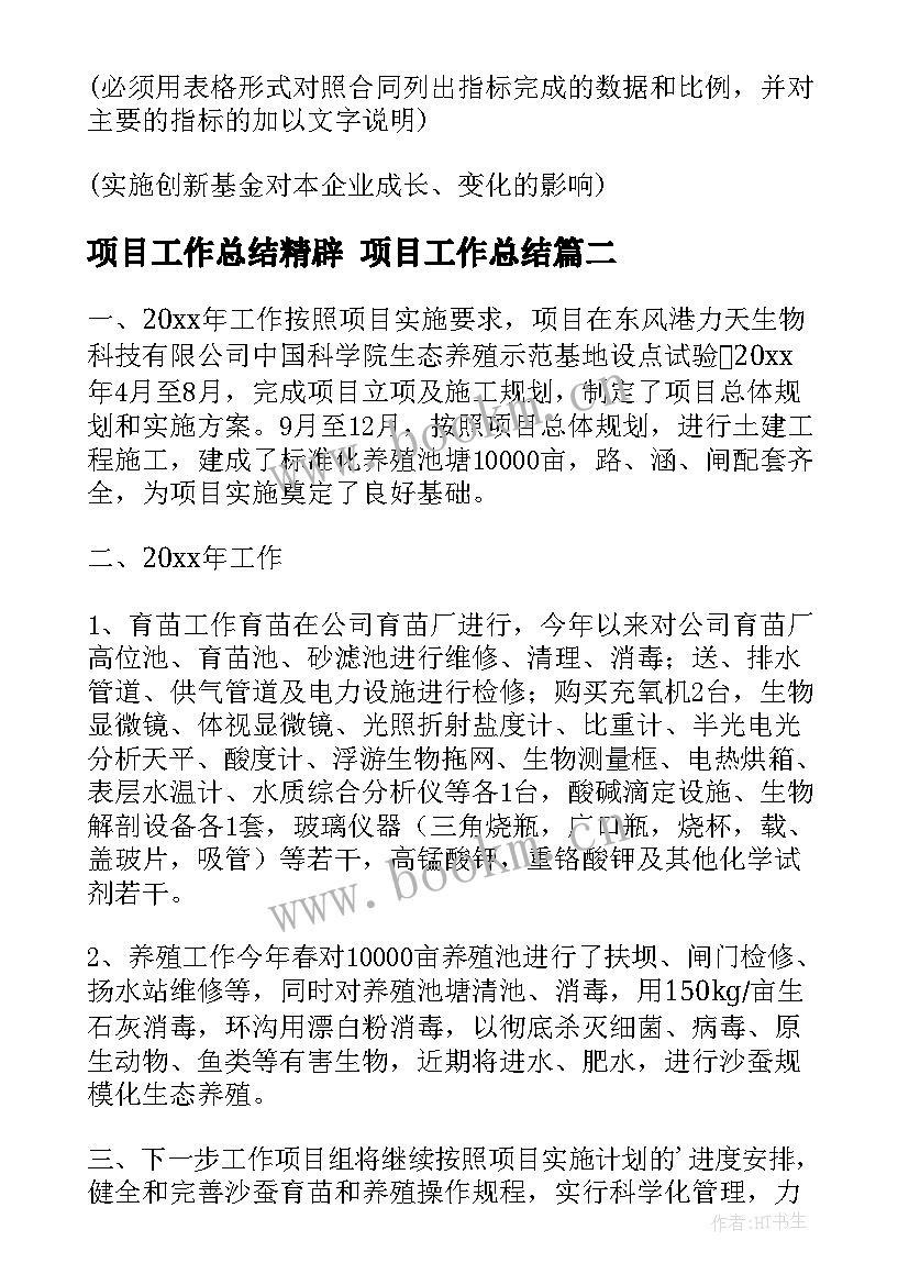 最新项目工作总结精辟 项目工作总结(精选10篇)