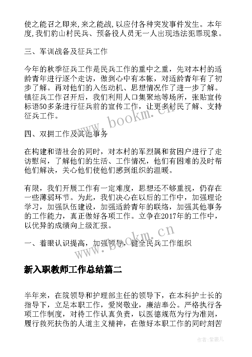 新入职教师工作总结(优质7篇)