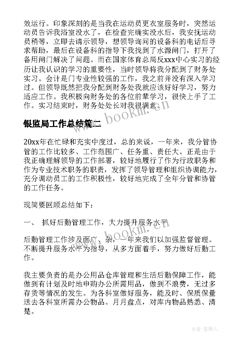 2023年银监局工作总结(实用10篇)