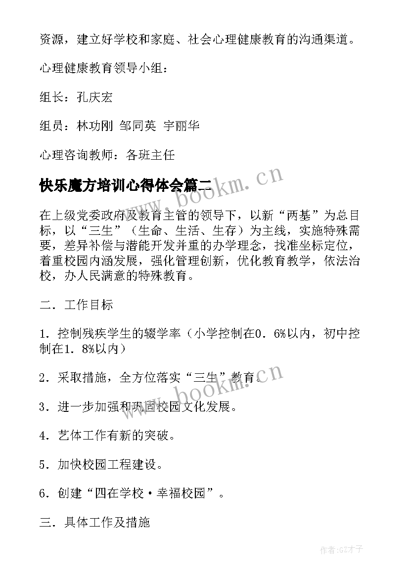 快乐魔方培训心得体会(汇总5篇)