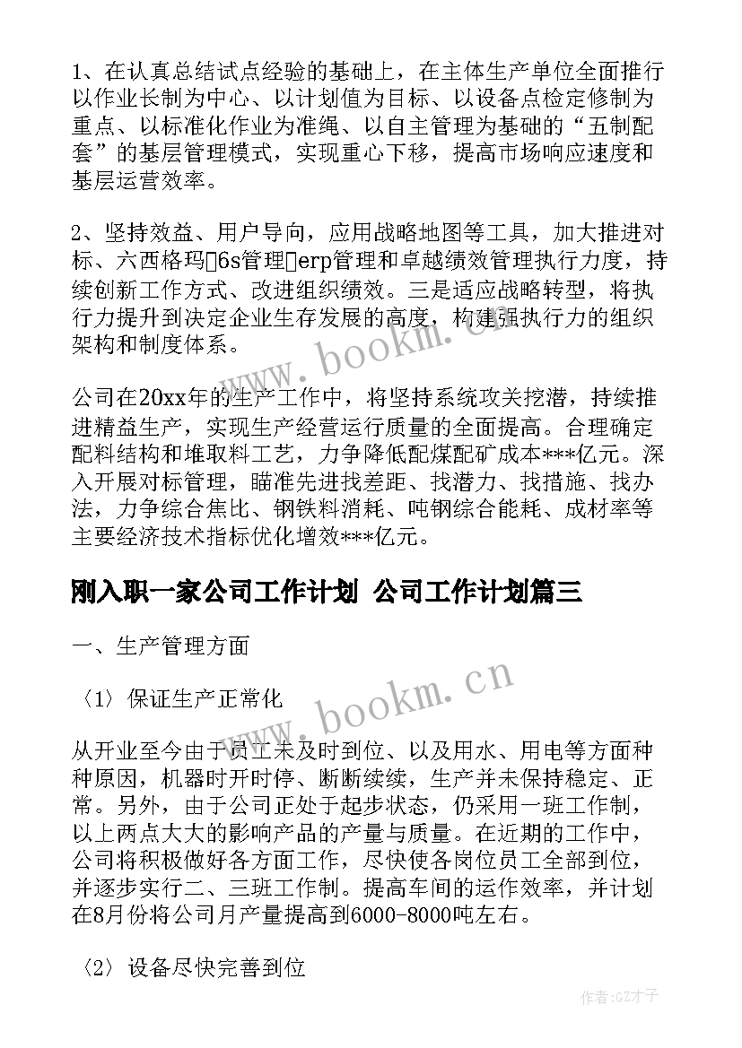 2023年刚入职一家公司工作计划 公司工作计划(优秀5篇)