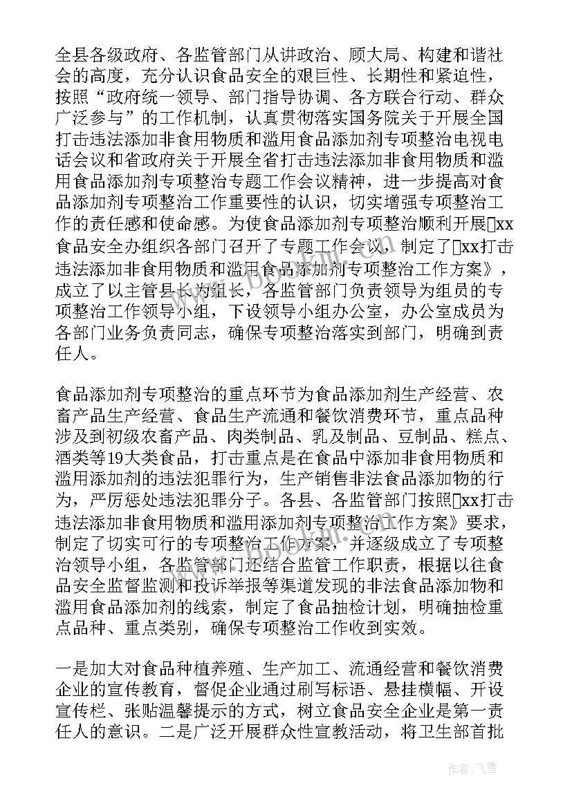 粮食专项整治工作汇报 专项整治活动工作总结(汇总9篇)