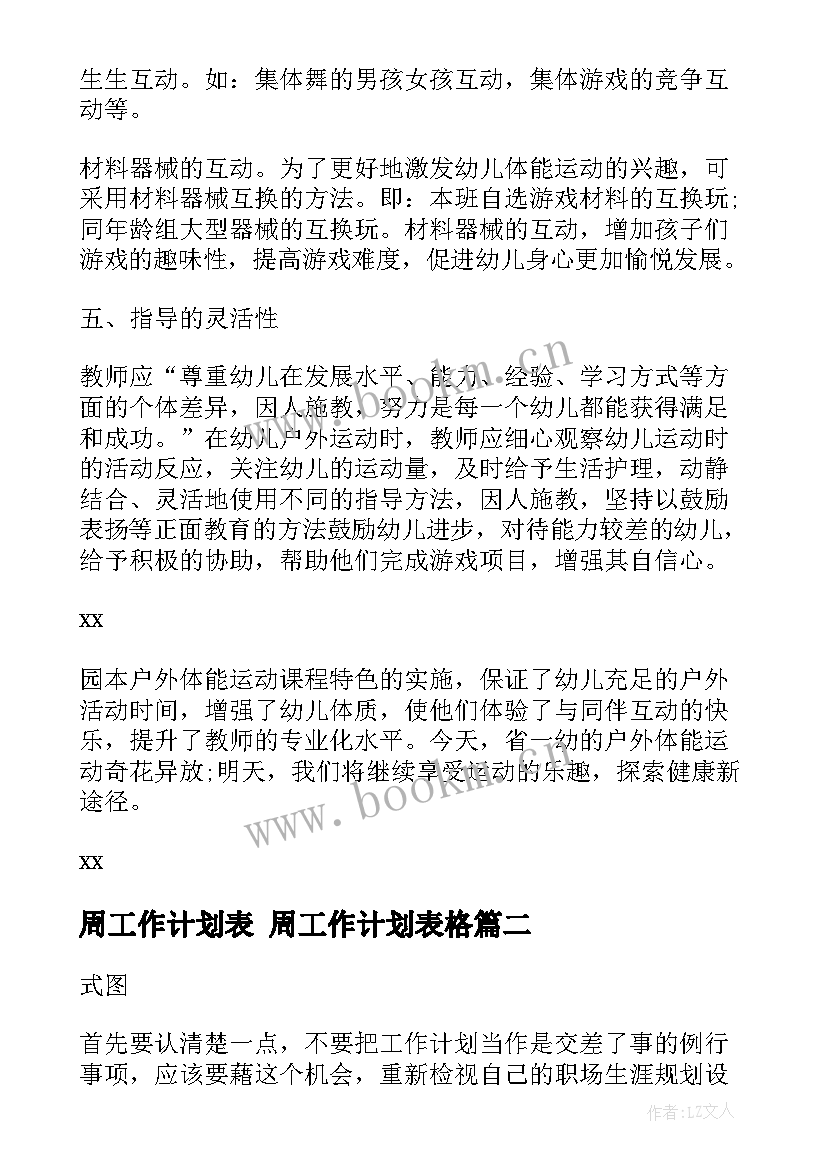 2023年周工作计划表 周工作计划表格(实用9篇)