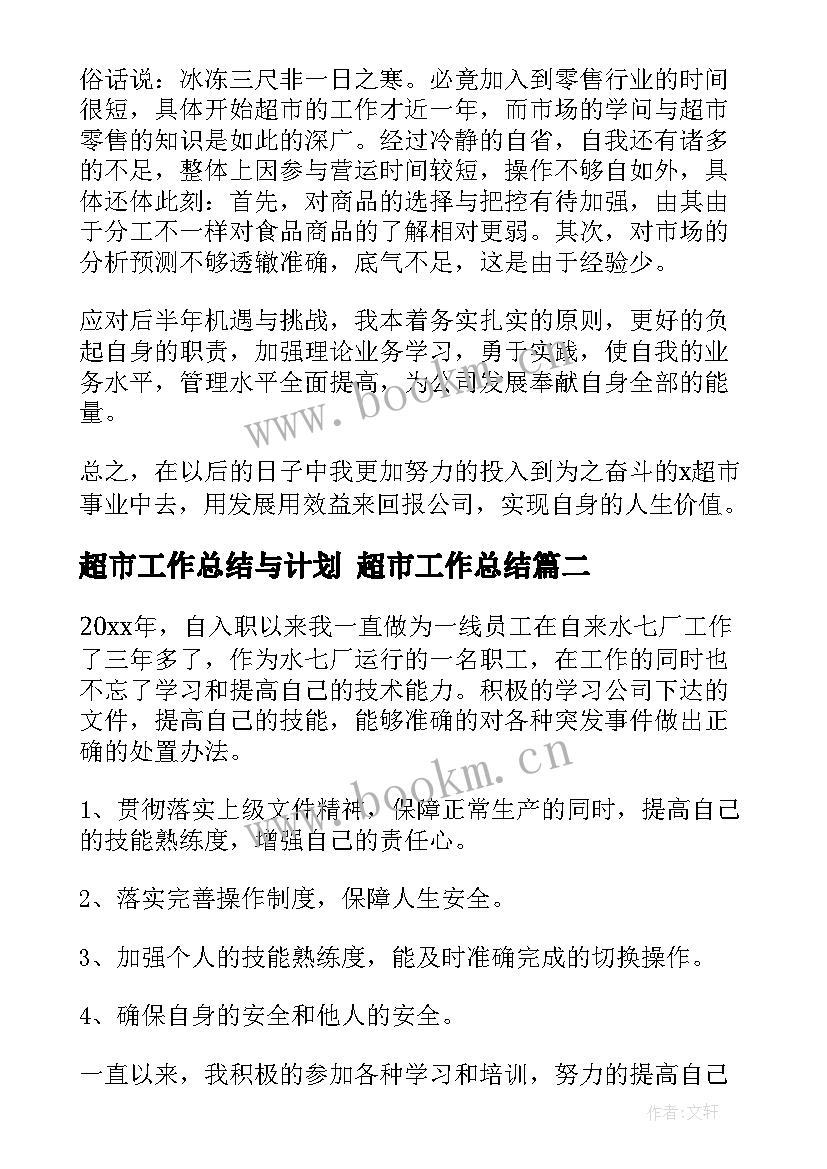 2023年超市工作总结与计划 超市工作总结(实用9篇)