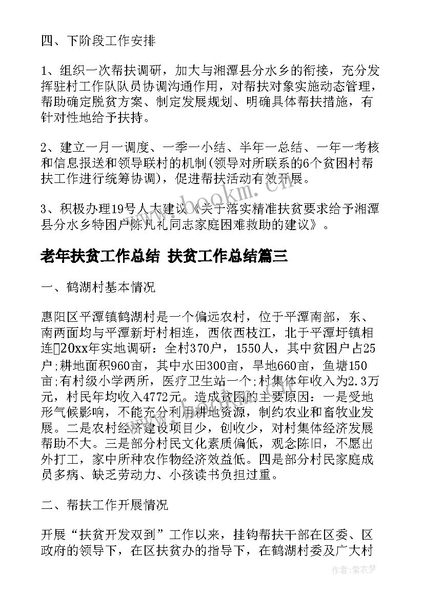 2023年老年扶贫工作总结 扶贫工作总结(优秀8篇)