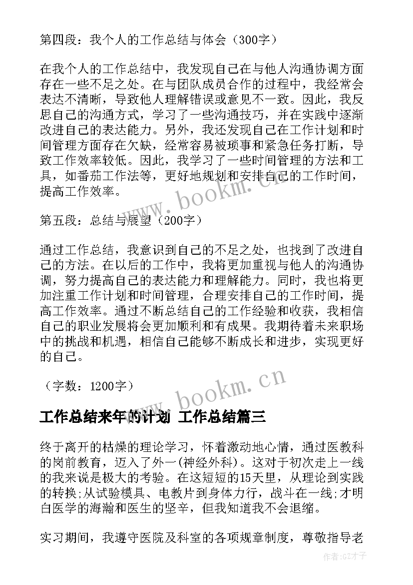 2023年工作总结来年的计划 工作总结(精选8篇)