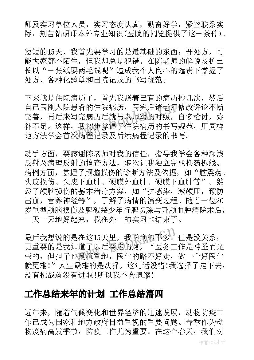 2023年工作总结来年的计划 工作总结(精选8篇)