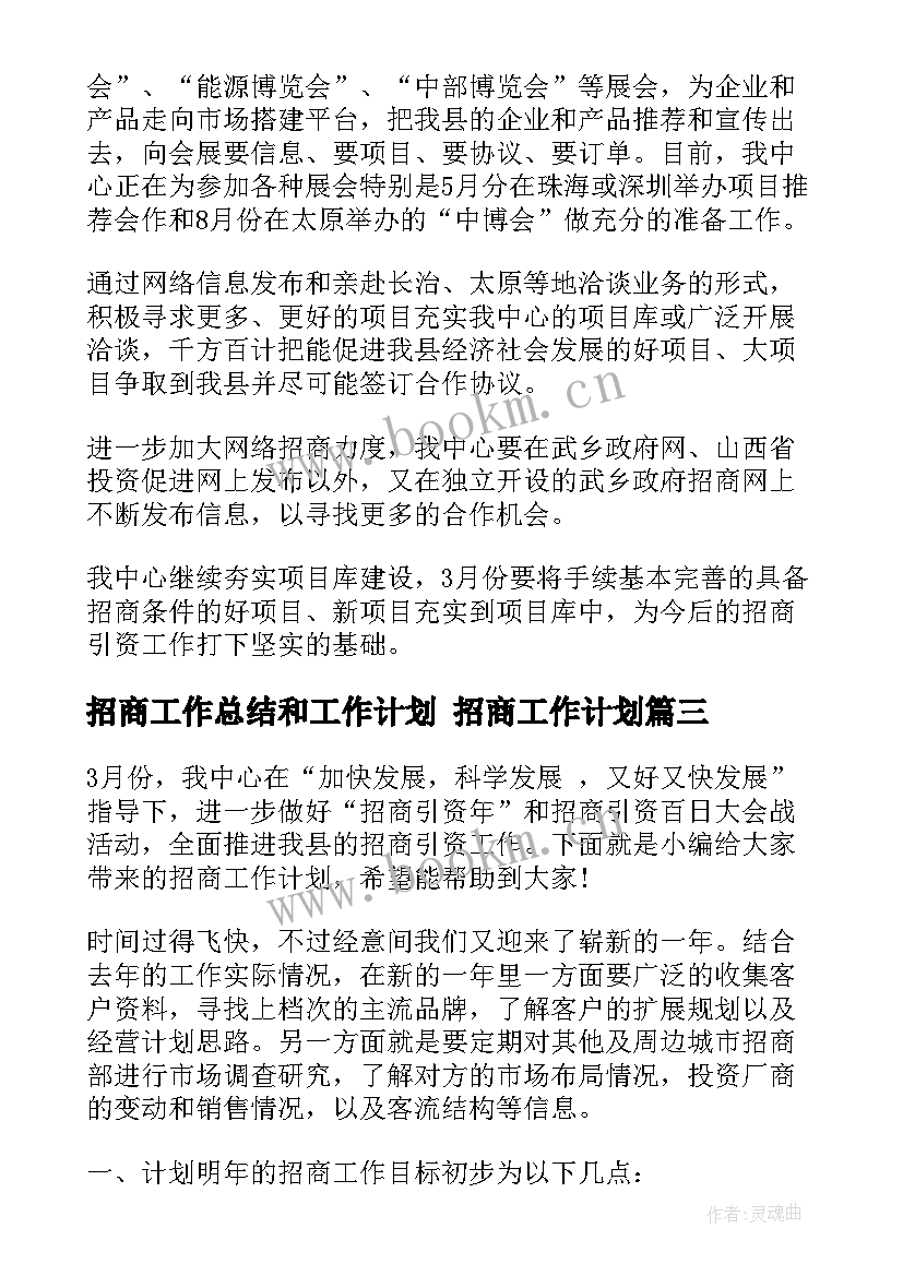 2023年招商工作总结和工作计划 招商工作计划(优质8篇)