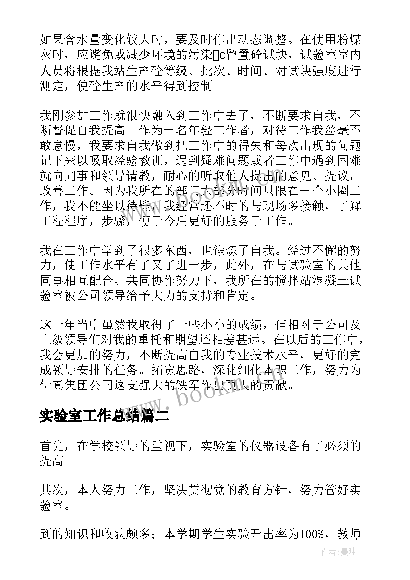 2023年实验室工作总结(汇总5篇)