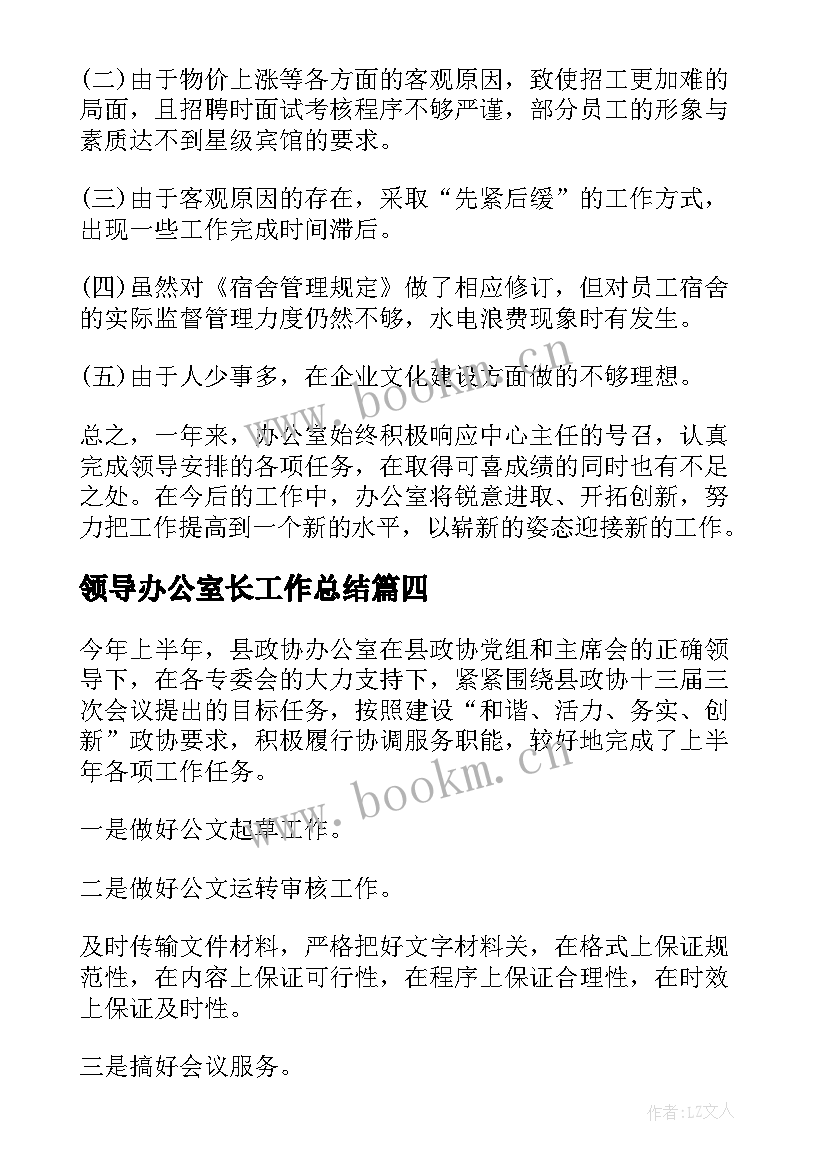 2023年领导办公室长工作总结(汇总7篇)