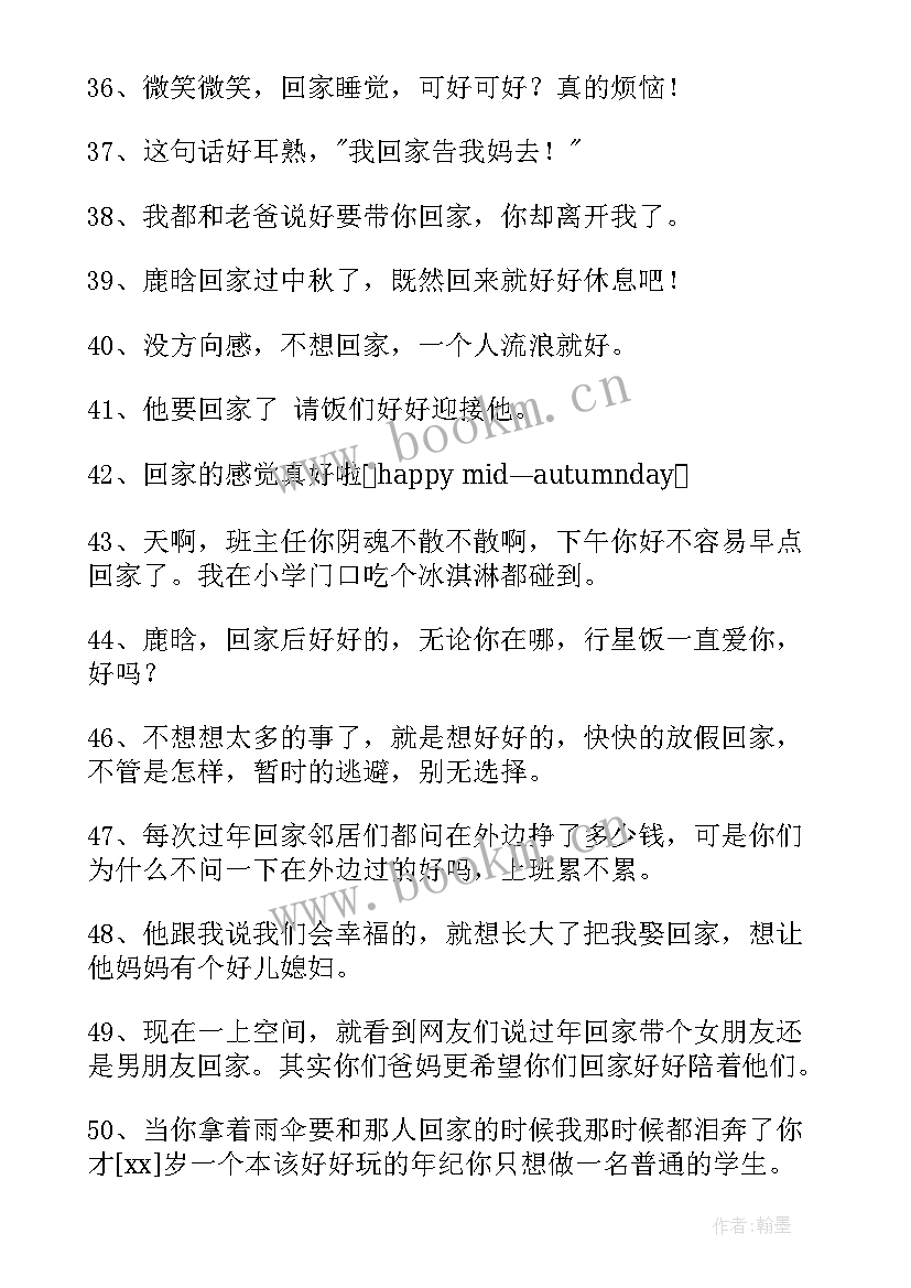 2023年回家的工作总结 回家(大全6篇)