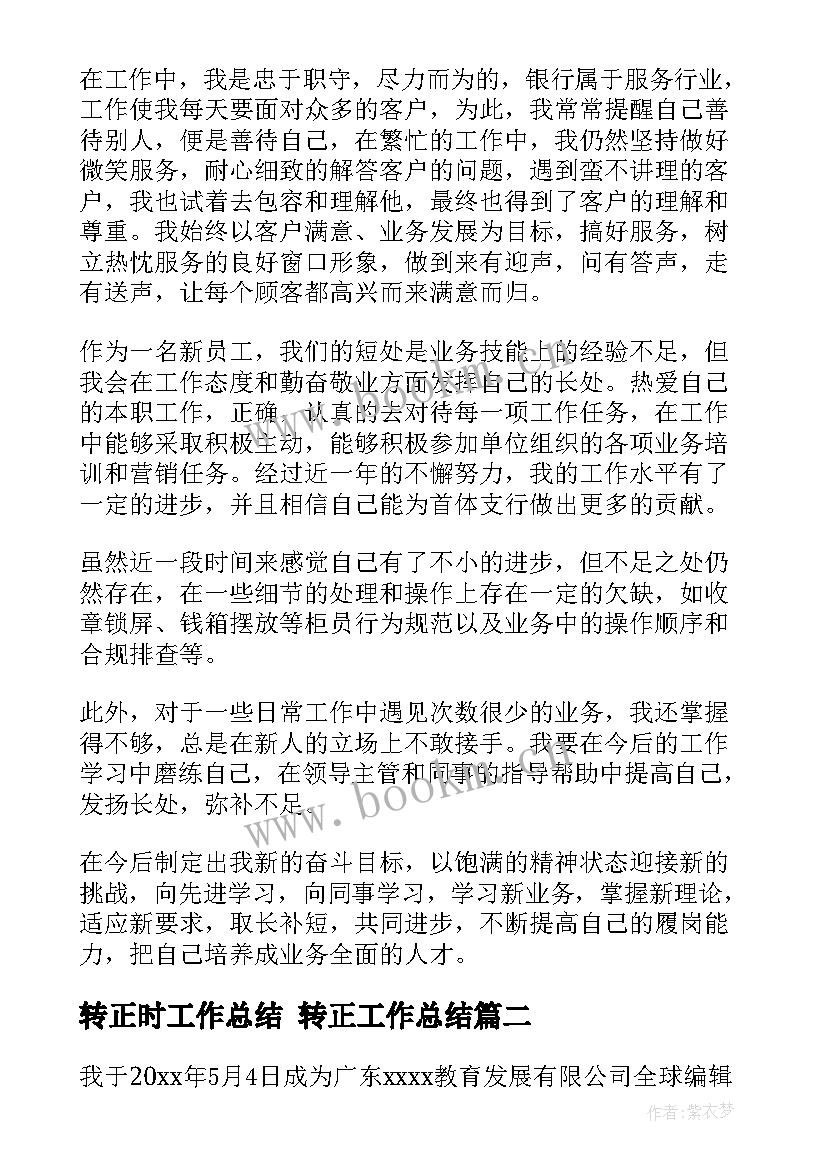 2023年转正时工作总结 转正工作总结(优秀5篇)