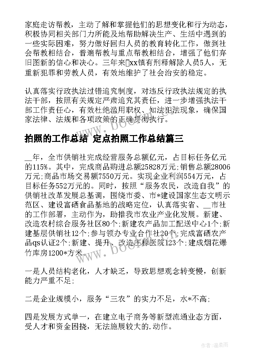 2023年拍照的工作总结 定点拍照工作总结(优质5篇)