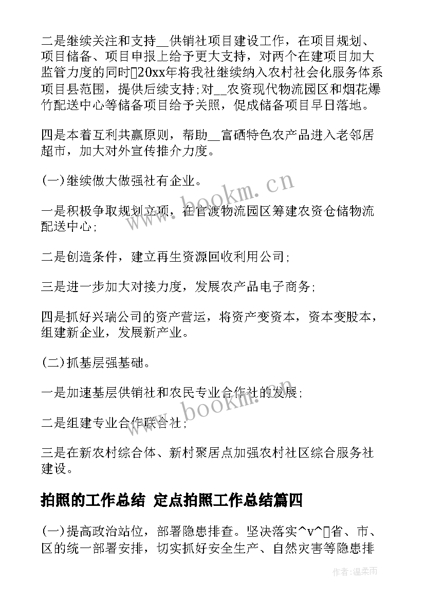 2023年拍照的工作总结 定点拍照工作总结(优质5篇)