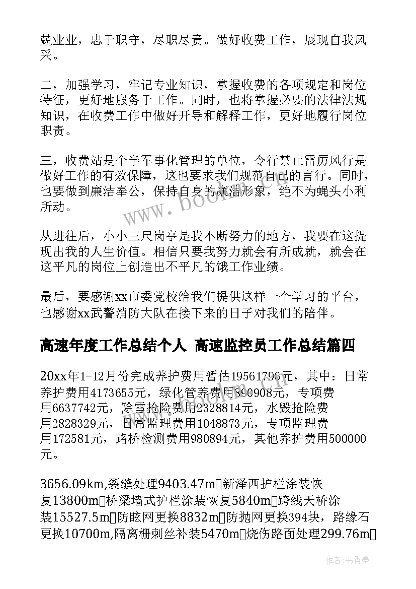 高速年度工作总结个人 高速监控员工作总结(精选6篇)