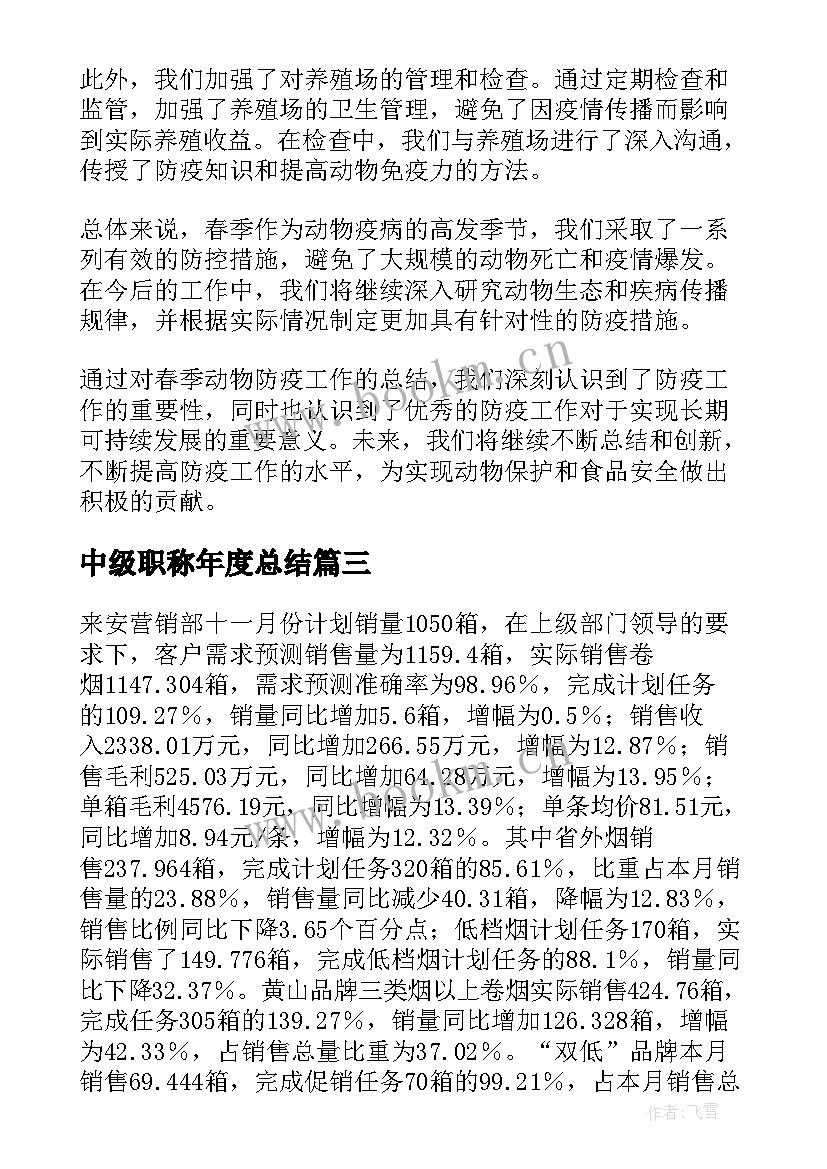 最新中级职称年度总结(精选5篇)