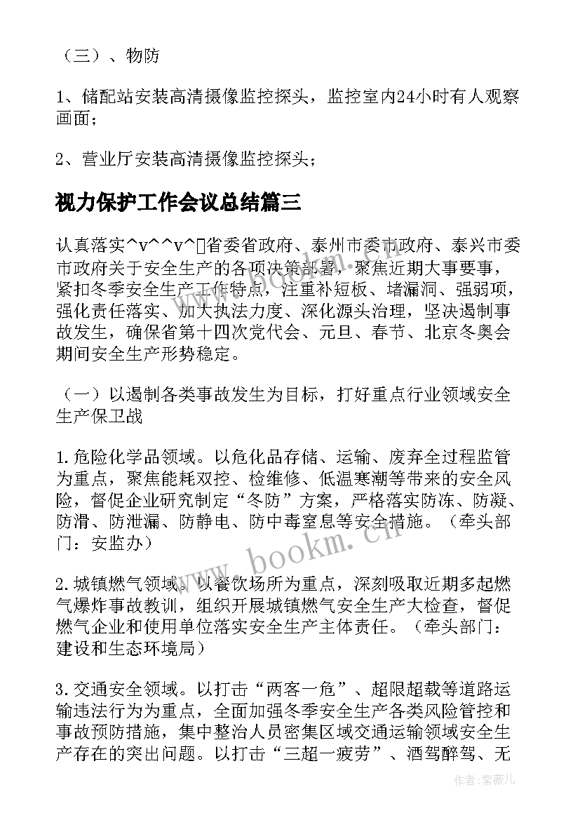 最新视力保护工作会议总结(大全8篇)