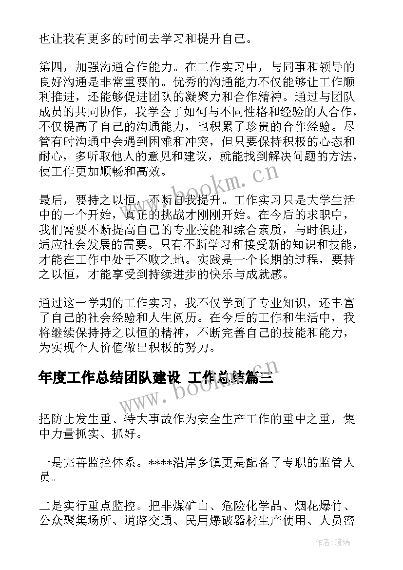 2023年年度工作总结团队建设 工作总结(模板5篇)