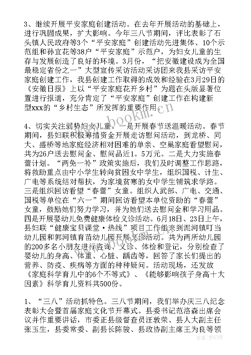 园区妇联工作总结汇报(模板6篇)