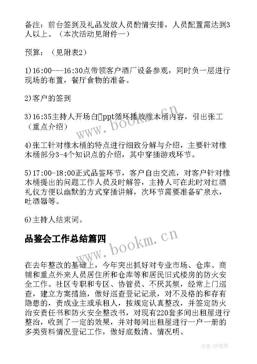 最新品鉴会工作总结(优质9篇)