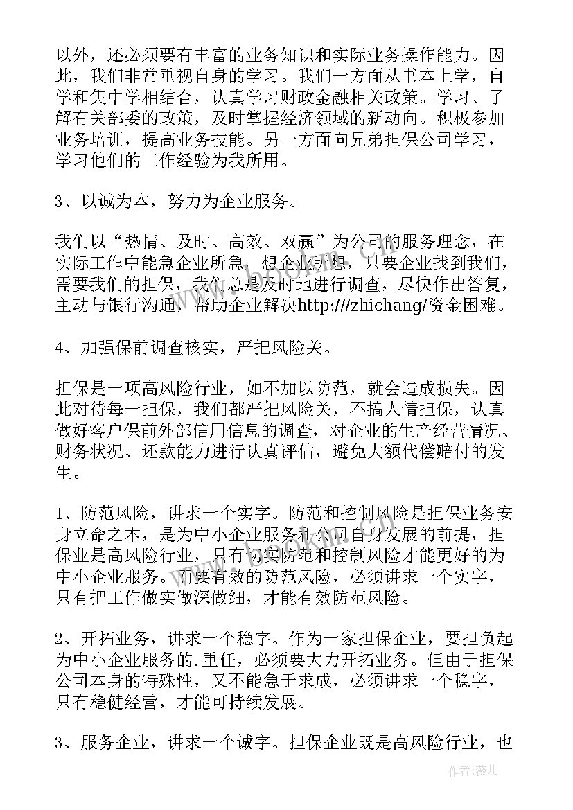 担保公司工作总结(优秀9篇)